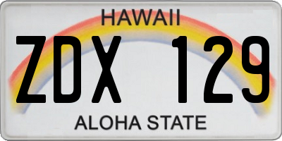 HI license plate ZDX129