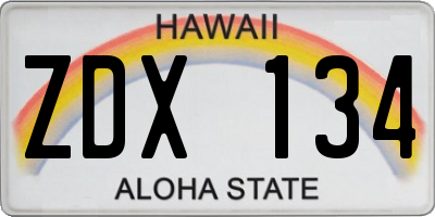 HI license plate ZDX134