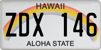 HI license plate ZDX146