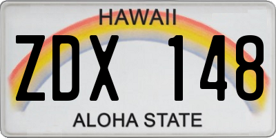 HI license plate ZDX148