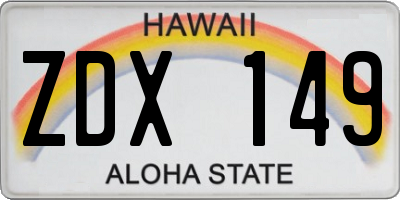 HI license plate ZDX149