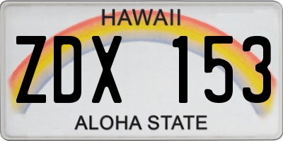 HI license plate ZDX153