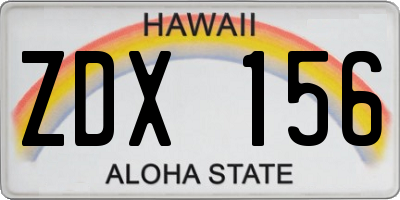HI license plate ZDX156