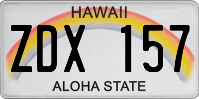 HI license plate ZDX157