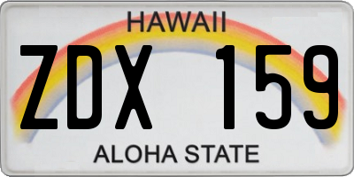HI license plate ZDX159