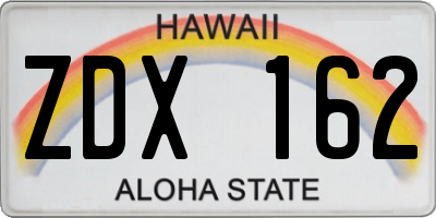HI license plate ZDX162