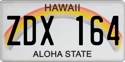 HI license plate ZDX164