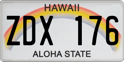 HI license plate ZDX176