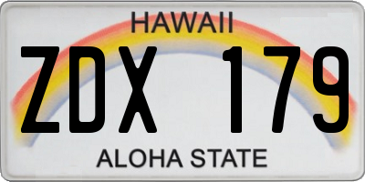 HI license plate ZDX179