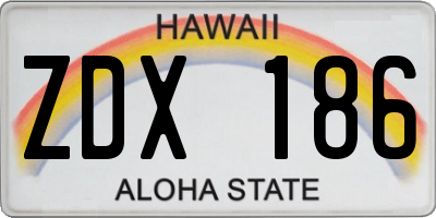 HI license plate ZDX186