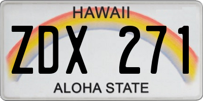 HI license plate ZDX271