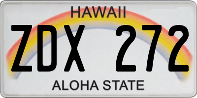 HI license plate ZDX272