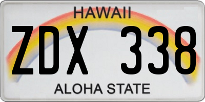 HI license plate ZDX338