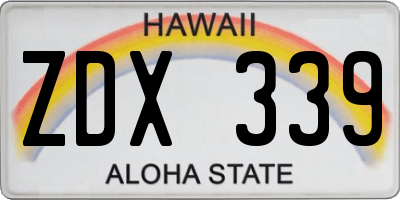 HI license plate ZDX339