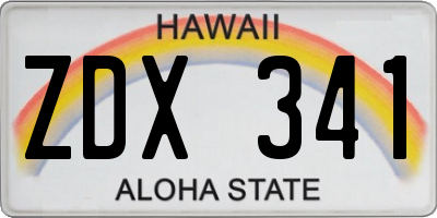 HI license plate ZDX341