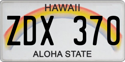 HI license plate ZDX370