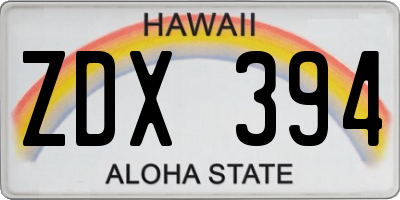 HI license plate ZDX394