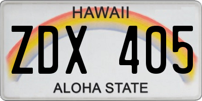 HI license plate ZDX405