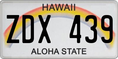 HI license plate ZDX439