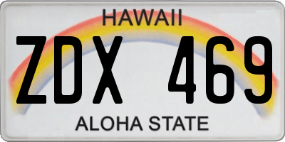 HI license plate ZDX469