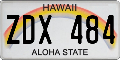 HI license plate ZDX484