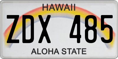 HI license plate ZDX485