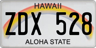 HI license plate ZDX528