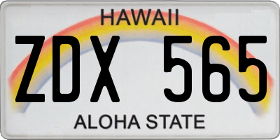HI license plate ZDX565