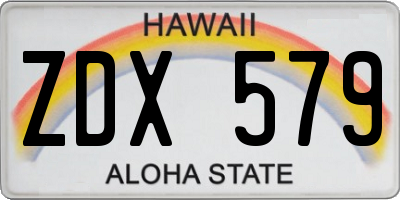 HI license plate ZDX579