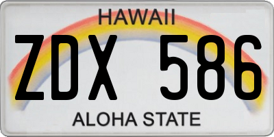 HI license plate ZDX586