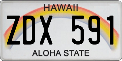 HI license plate ZDX591
