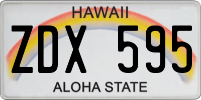 HI license plate ZDX595