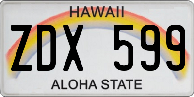 HI license plate ZDX599
