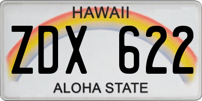 HI license plate ZDX622