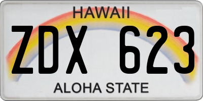 HI license plate ZDX623