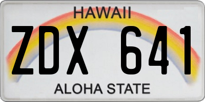 HI license plate ZDX641