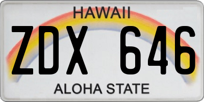 HI license plate ZDX646