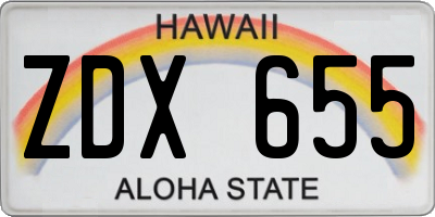 HI license plate ZDX655