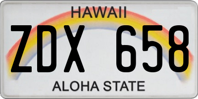 HI license plate ZDX658