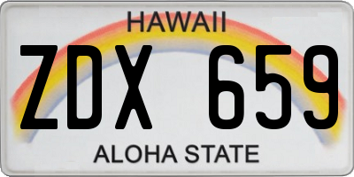 HI license plate ZDX659