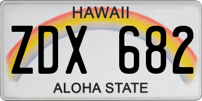 HI license plate ZDX682