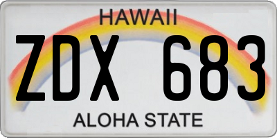HI license plate ZDX683