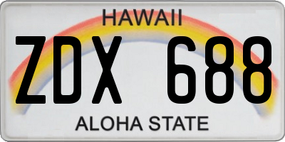 HI license plate ZDX688
