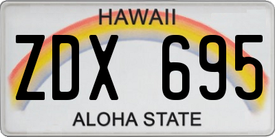 HI license plate ZDX695