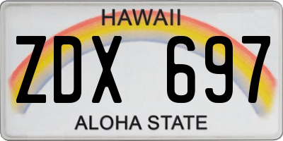 HI license plate ZDX697