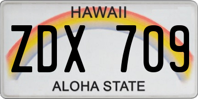 HI license plate ZDX709