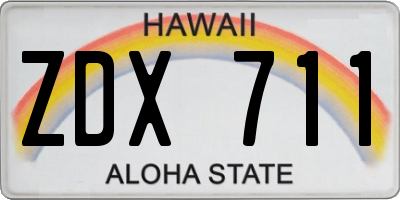 HI license plate ZDX711