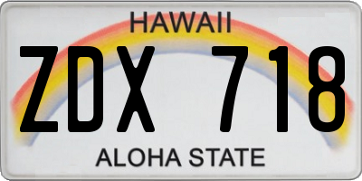 HI license plate ZDX718
