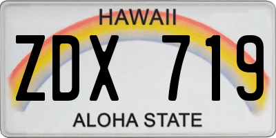 HI license plate ZDX719