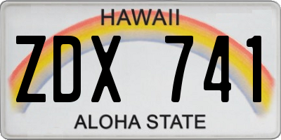 HI license plate ZDX741